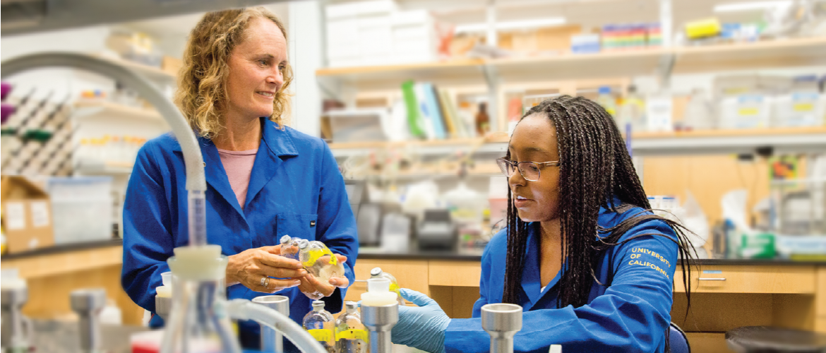 professor and student in laboratory