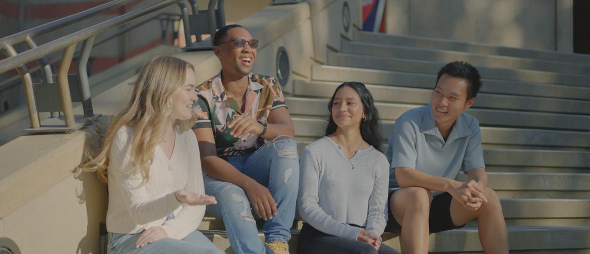 Group of students on UCLA Ackerman Union steps